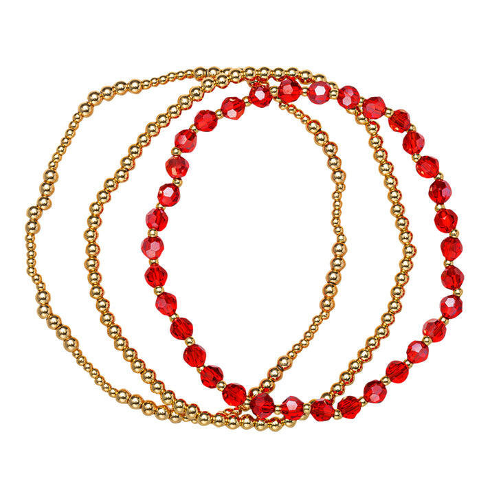 18K Plated Bracelets- Birthstone Set of 3