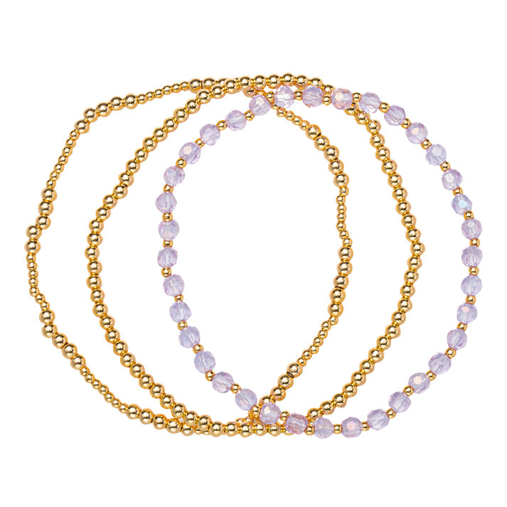 18K Plated Bracelets- Birthstone Set of 3