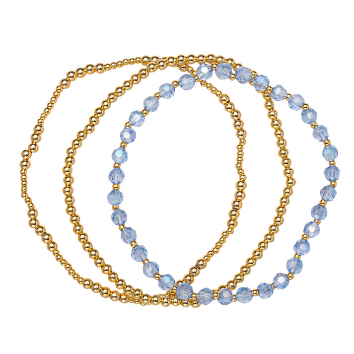 18K Plated Bracelets- Birthstone Set of 3