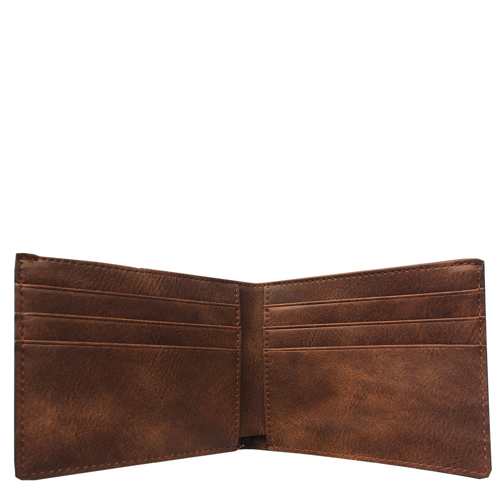 Bi Fold Wallet - Brown Distressed
