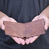 Bi Fold Wallet - Brown Distressed