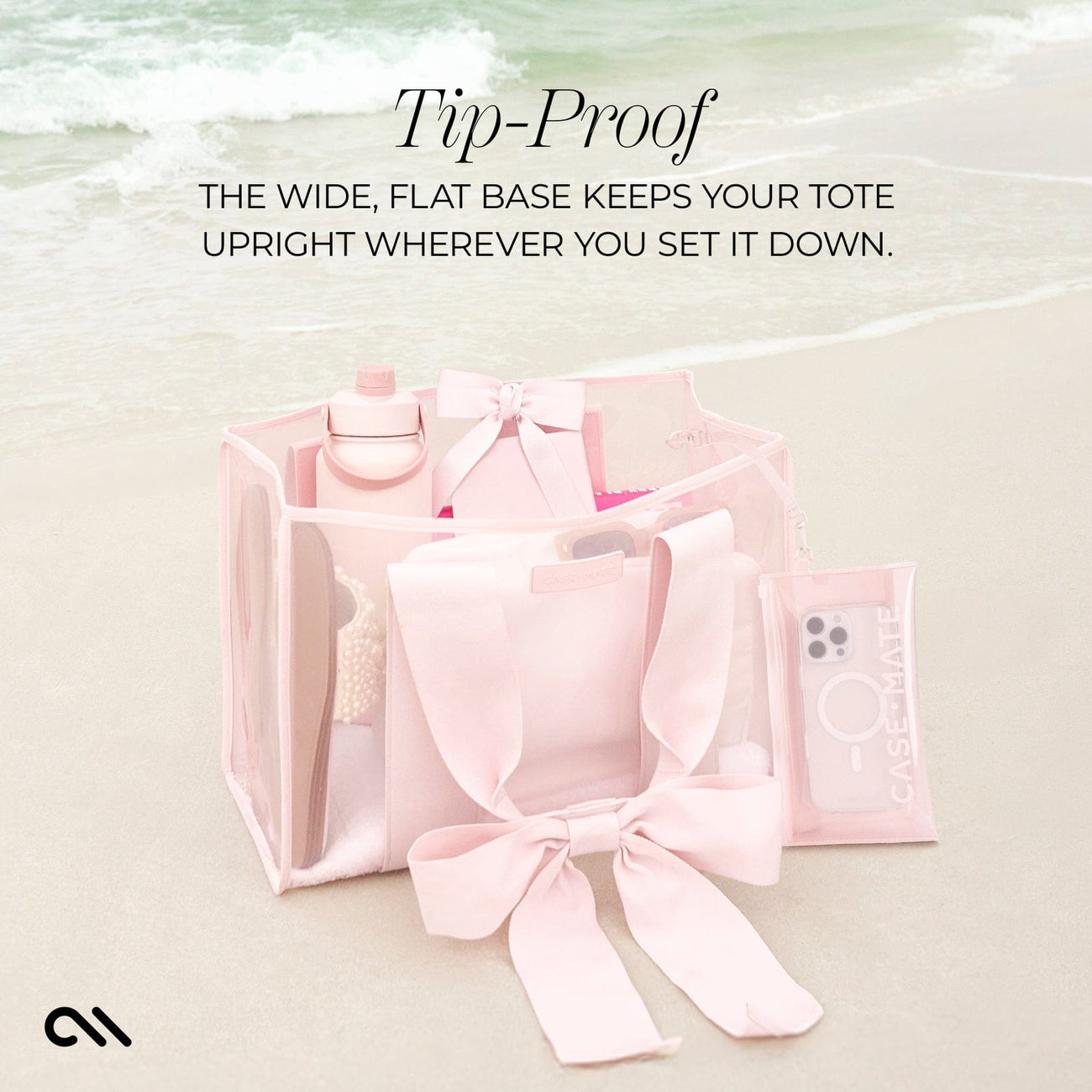 Bow Tote with Phone Pouch - Ballet Pink
