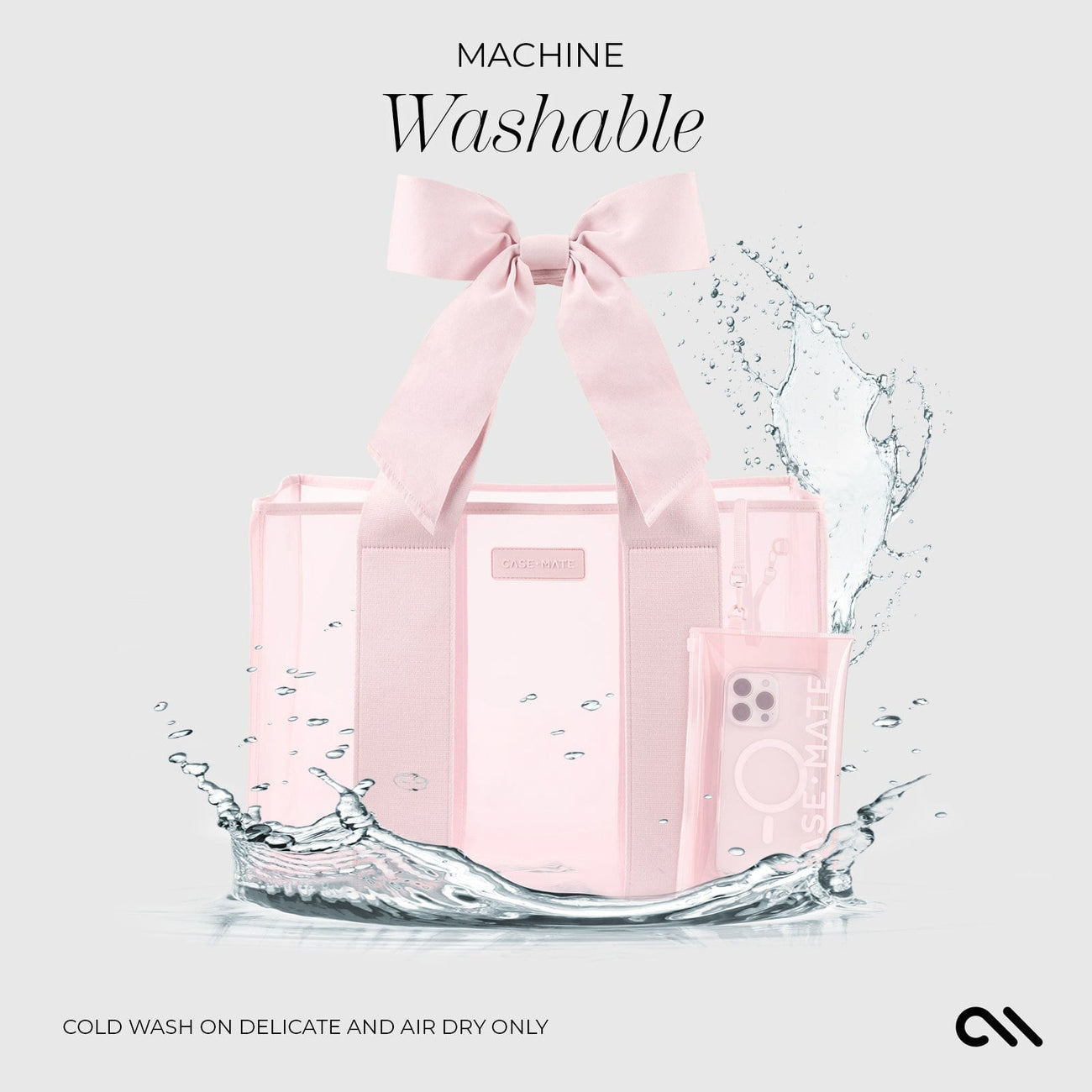 Bow Tote with Phone Pouch - Ballet Pink