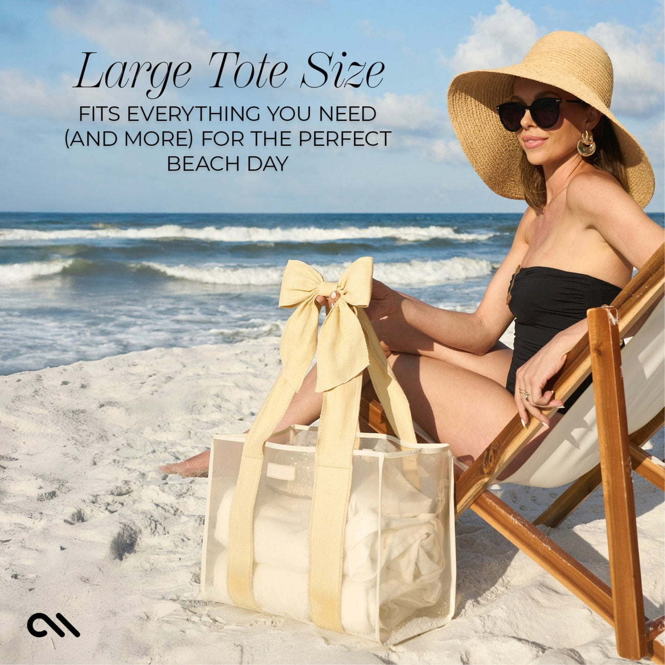 Bow Tote with Phone Pouch - Ecru Raffia