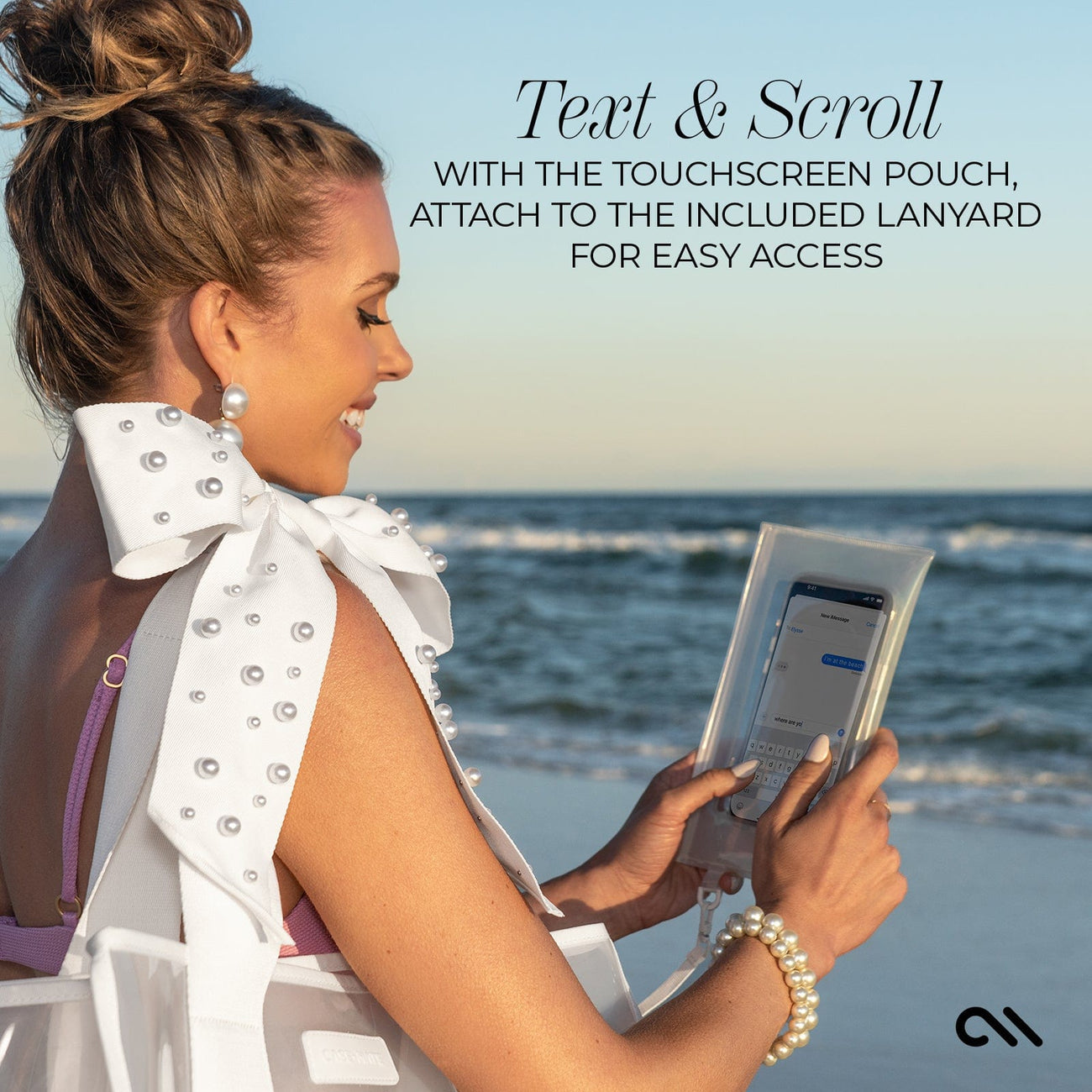 Bow Tote with Phone Pouch - Ivory Pearl