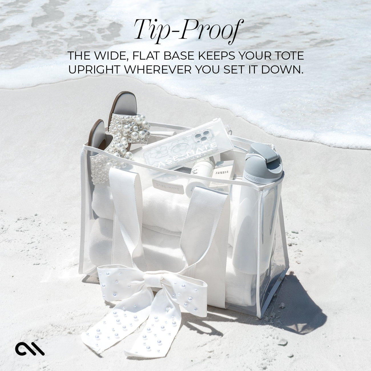 Bow Tote with Phone Pouch - Ivory Pearl