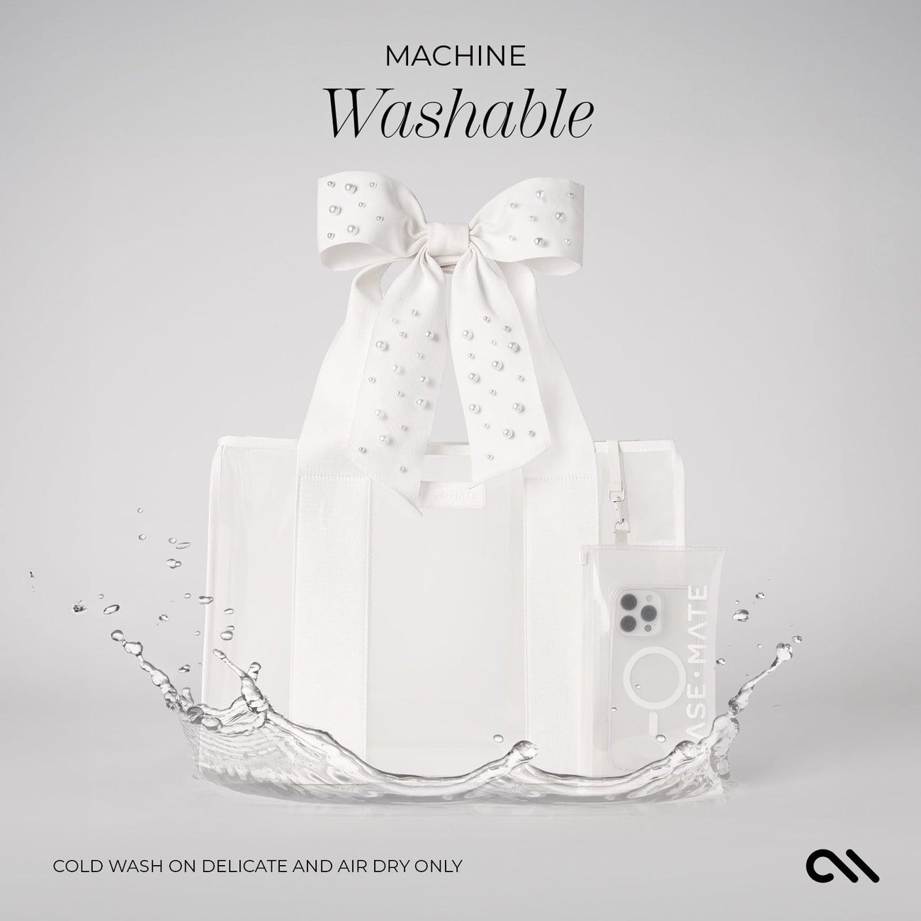 Bow Tote with Phone Pouch - Ivory Pearl
