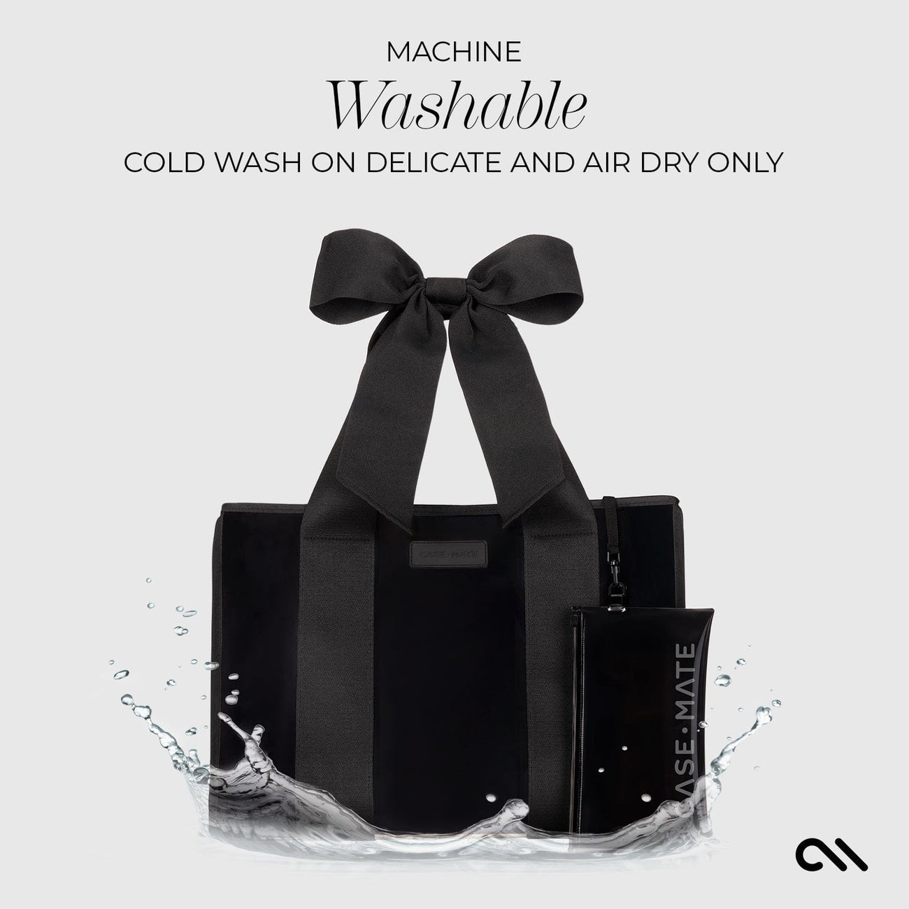Bow Tote with Phone Pouch - Midnight Black