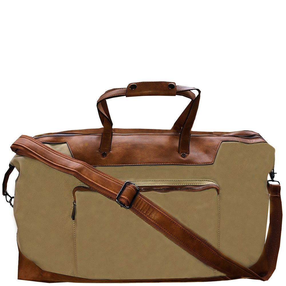 Canvas Weekender - Tan/Brown Distressed