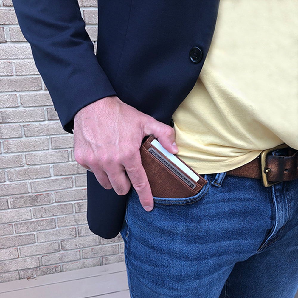 Credit Card Sleeve - Brown Distressed