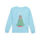 Girls Merry and Bright LS Tee - Lt Blue