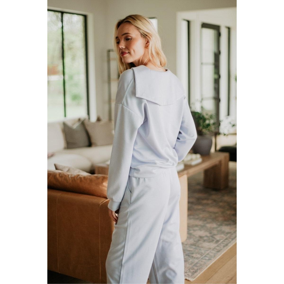 Light Blue Scuba Pants Set