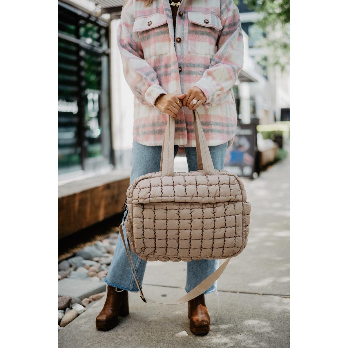 Quilted Duffel Weekender Bag