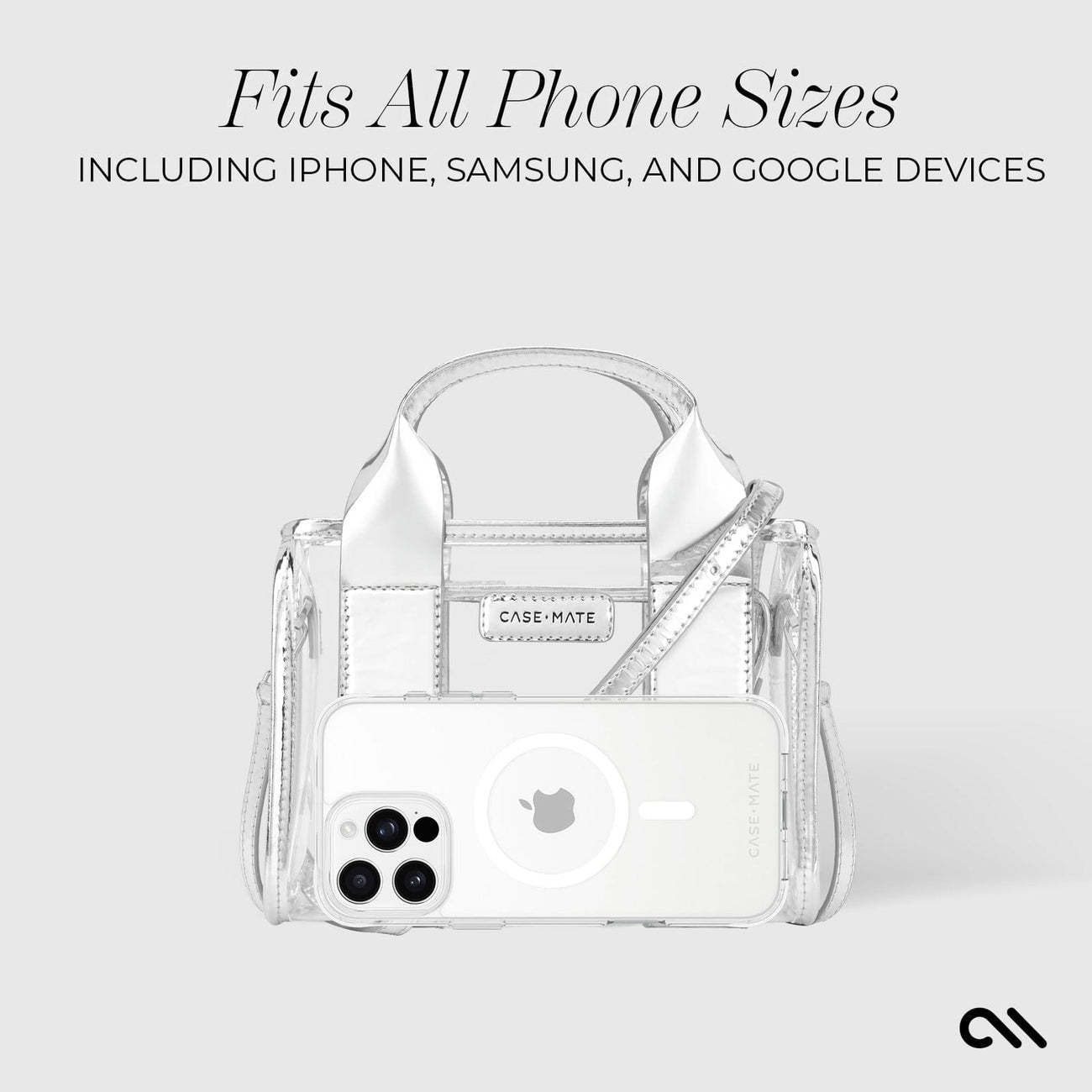 Stadium Tote - Silver Chrome + Clear