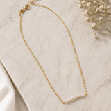 Tiny Pearl Gold Bead Necklace