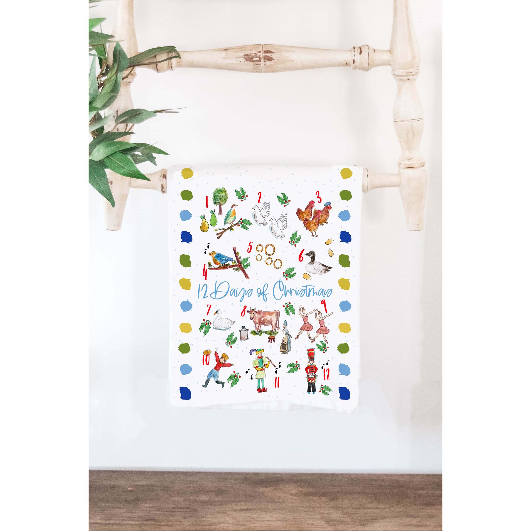 12 Days of Christmas Tea Towel