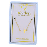 15" 18K Plated Necklace - Gold Sideways Cross