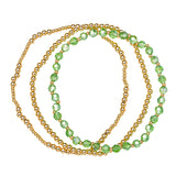 18K Plated Bracelets- Birthstone Set of 3