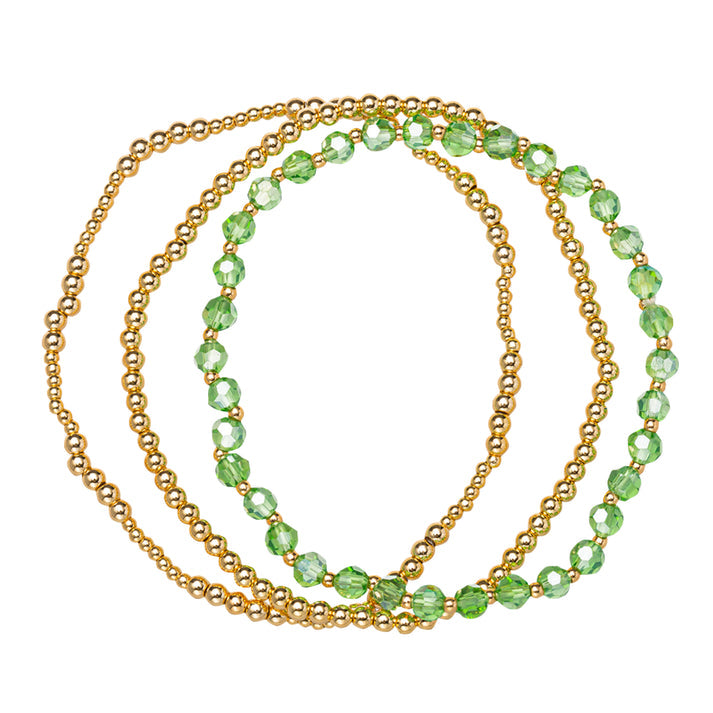 18K Plated Bracelets- Birthstone Set of 3