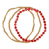 18K Plated Bracelets- Birthstone Set of 3