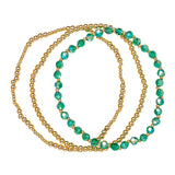 18K Plated Bracelets- Birthstone Set of 3