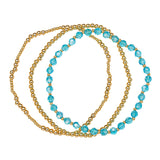 18K Plated Bracelets- Birthstone Set of 3