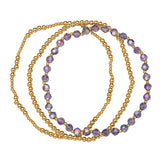 18K Plated Bracelets- Birthstone Set of 3