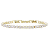 18k Gold Plated Zirconia Crystal Tennis Bracelet