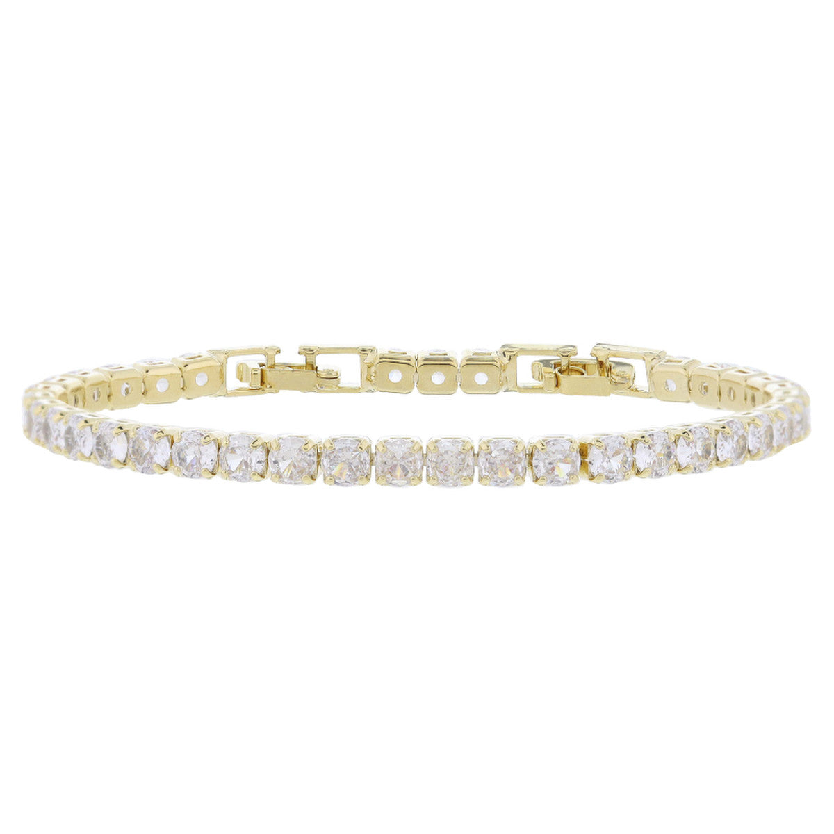 18k Gold Plated Zirconia Crystal Tennis Bracelet