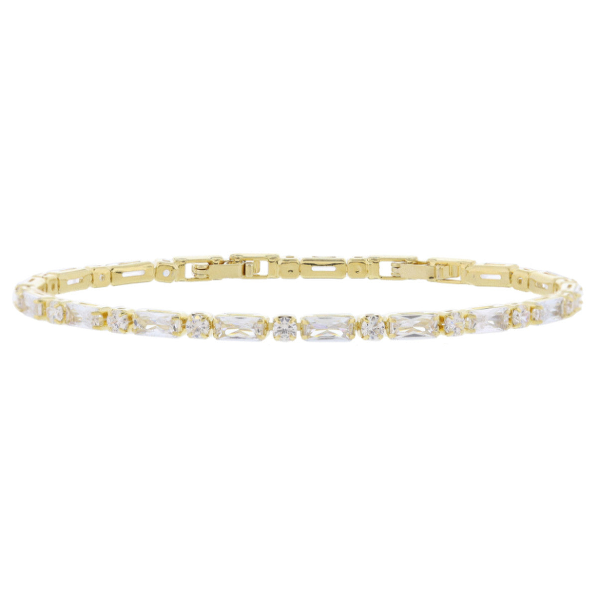 18k Gold Plated Zirconia Crystal Tennis Bracelet