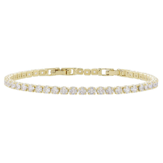 18k Gold Plated Zirconia Crystal Tennis Bracelet