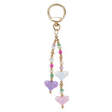 Purple/White/Pink Hearts Keychain