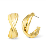 **Grace Polished Twist Huggie Gold Earrings - 50546