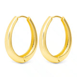 **Judith Polished Large Oval Hoop Gold Earrings - 50569