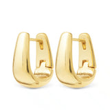 **Edna Polished Elongated Huggie Gold Earrings - 50570