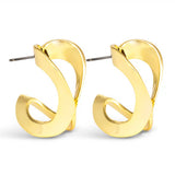 **Taylor Polished Folded Hoop Gold Earrings - 50579