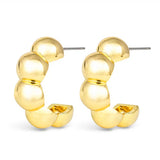 **Jacqueline Polished Bubble Hoop Gold Earrings - 50582