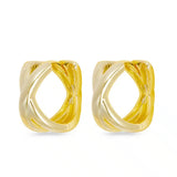 **Gold Polished Crisscross Hoop Earrings - 52242