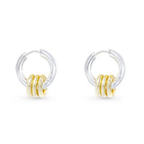 **Gold and Silver Polished Huggie Hoop Earrings - 52253