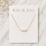 Triple Pearl Necklace - Gold