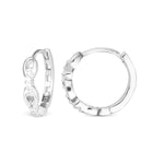 Add A Charm CZ Chain Hoop Earring - Silver