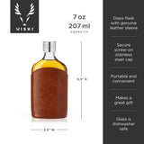 Admiral Parker Leather-Wrapped Glass Flask