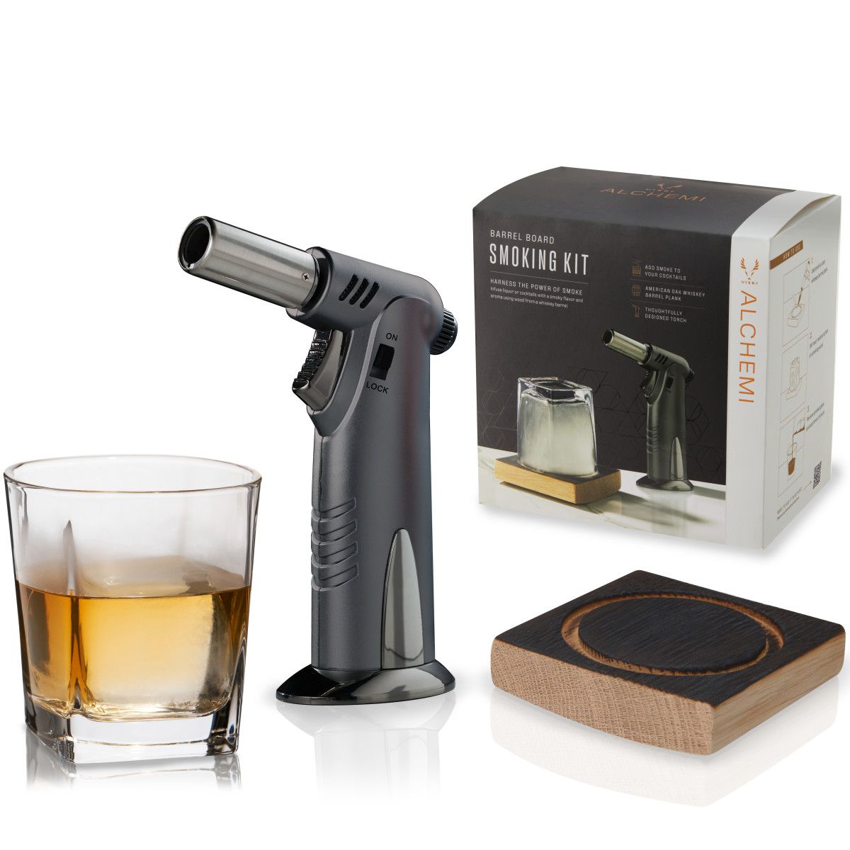 Alchemi Barrel Board Whiskey Smoking Set