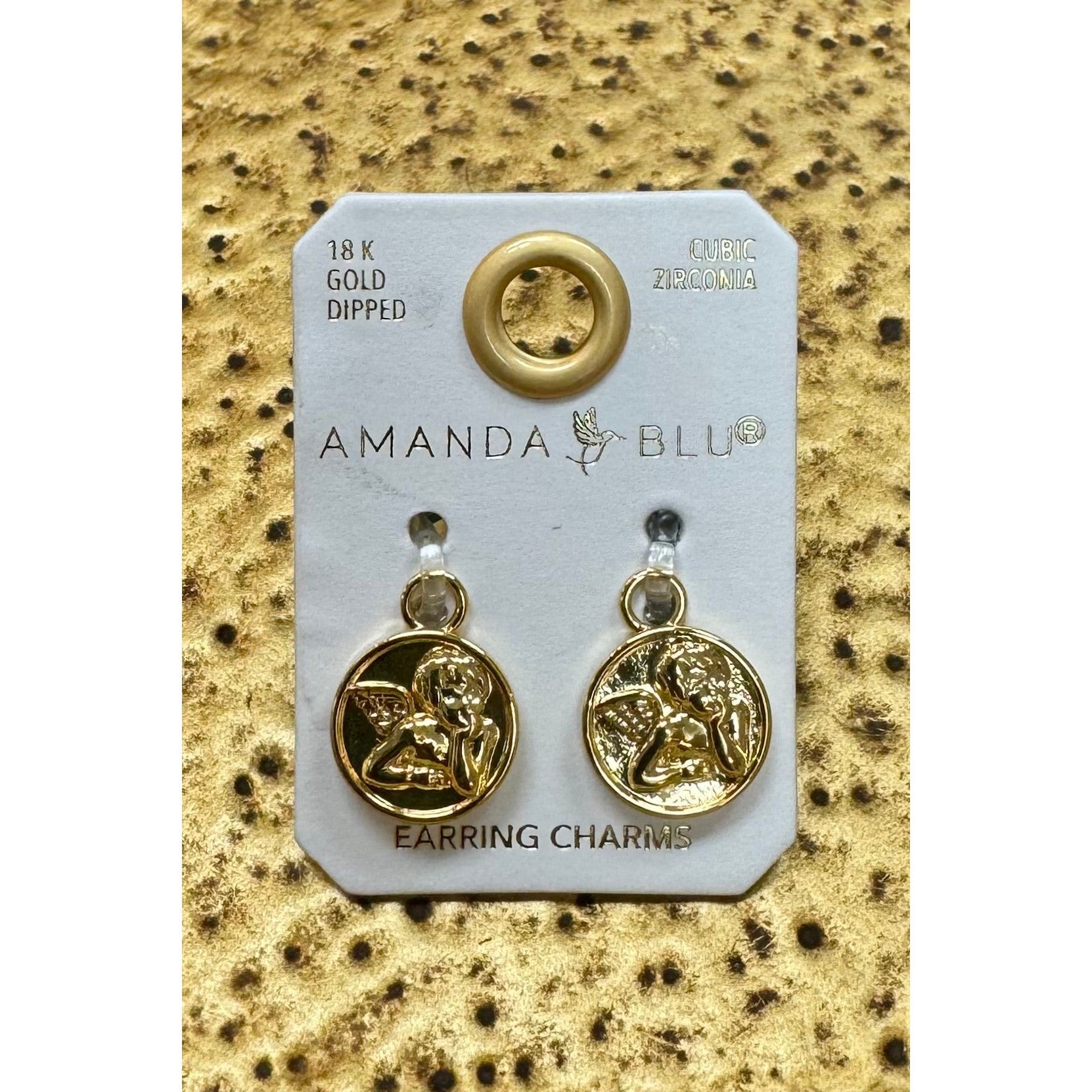 Angel Pendant Earring Charm - Gold