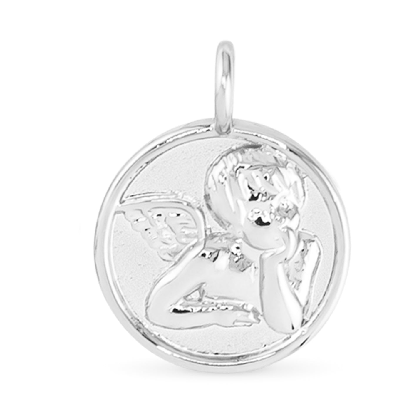 Angel Pendant Necklace Charm - Silver