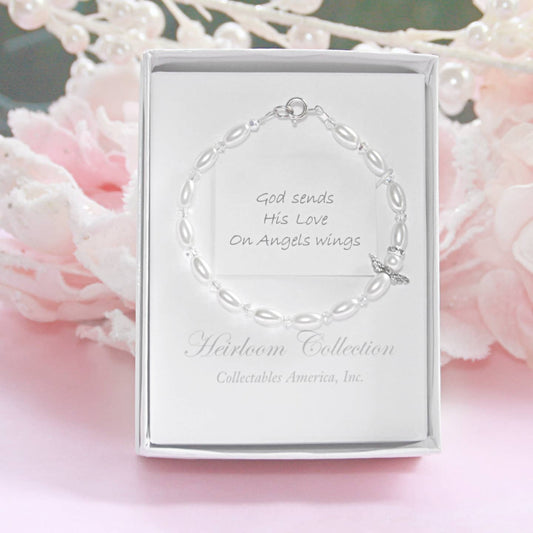 Angel Wings Pearl Crystal Bracelet