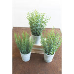 Artificial Herb In Cement Pot