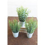 Artificial Herb In Cement Pot
