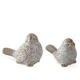 Assorted Cream & Taupe Glazed Ceramic Bird 3"