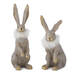 Assorted Feather Collar Taupe w/ Gold Bunny